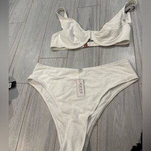 ASOS Ivory Textured Underwire Bikini Set